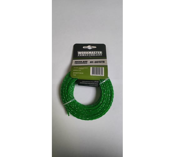 Изображение товара Леска триммерная WorkMaster ВИТОЙ КВАДРАТ с жилой, 3.0 мм, 15 метров, бумажный подвес ЛТ-3015TD
