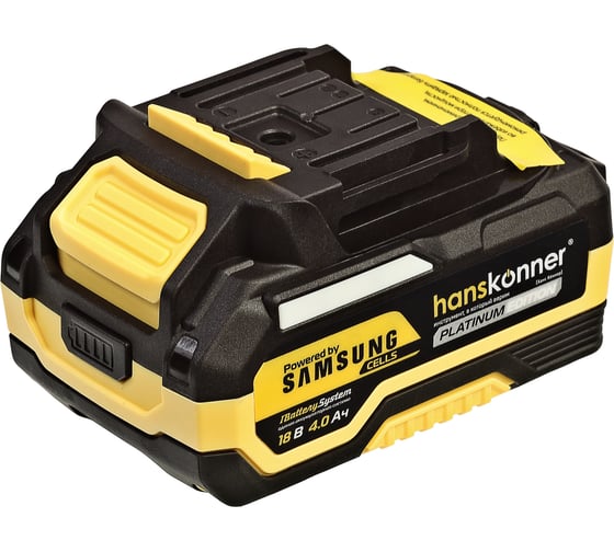 Изображение товара Аккумулятор Hanskonner PLATINUM 18 В, 1BatterySystem, 4.0 Ач, SAMSUNG, блистер HBP2004PRO