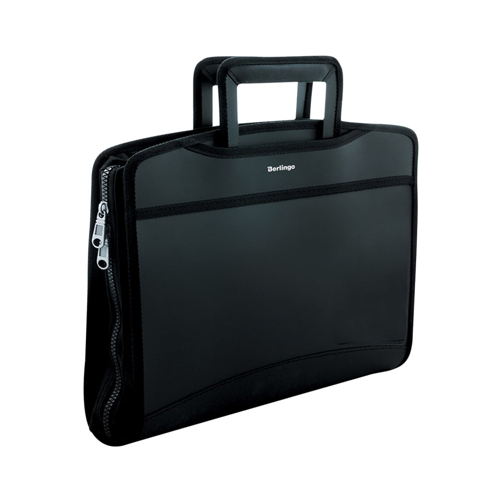 Изображение товара Папка-портфель BERLINGO Silk Touch 8 отделений А4 черная, 380х280х45 мм