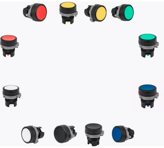 Изображение товара Набор цветных кнопок без фиксации CONTA 12 ШТ, ПЛАСТИК, 22 ММ 00-00012222