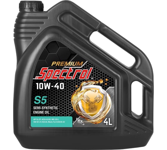 Изображение товара Масло моторное полусинтетическое Spectrol PREMIUM S5 10W-40 4л 98871