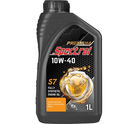Изображение товара Масло моторное синтетическое Spectrol PREMIUM S7 10W-40 1л 98853
