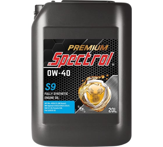 Изображение товара Масло моторное синтетическое Spectrol PREMIUM S9 0W-40 20л 98831