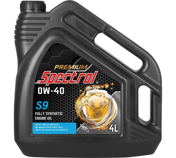 Изображение товара Масло моторное синтетическое Spectrol PREMIUM S9 0W-40 4л 98830