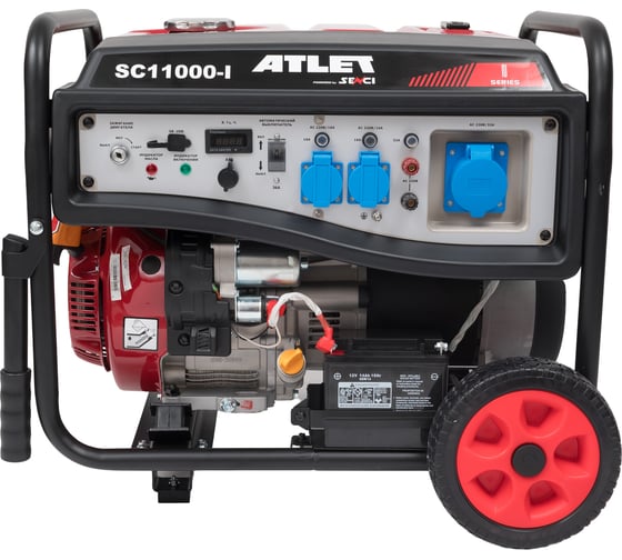 Изображение товара Бензиновый генератор ATLET (8,5 кВт ручной и электростартер, колеса и ручки) SC11000-I