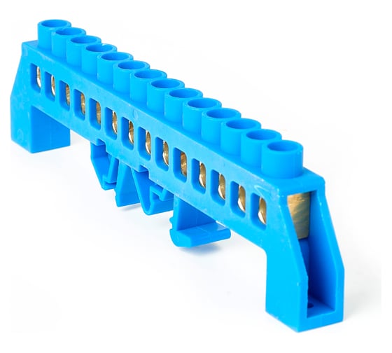 Изображение товара Шина HLT N ноль, в комб DIN-изоляторе, Стойка ШНИ-8x12-14-КС-синий, 10шт 081-04-05