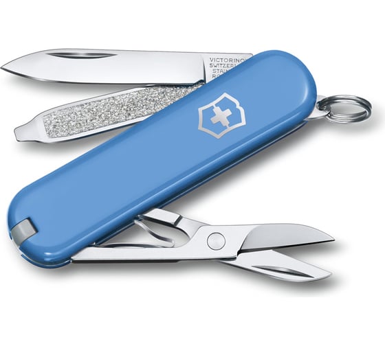 Изображение товара Нож-брелок Victorinox Classic SD Colors Summer Rain 58 мм, 7 функций, голубой 0.6223.28G