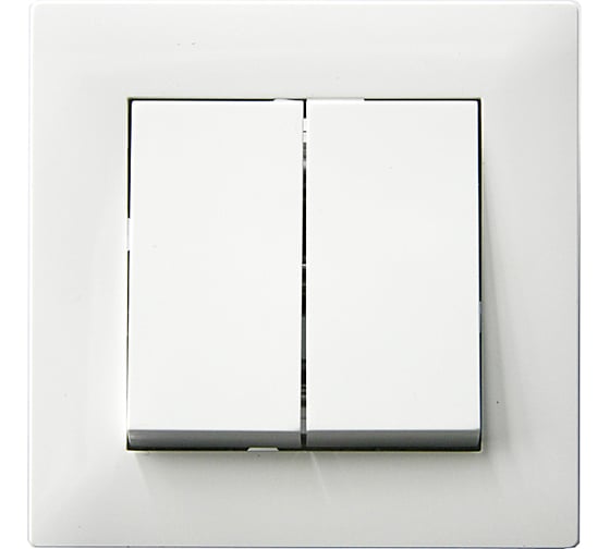 Изображение товара Выключатель MAKEL 2-клавишный СП KAREA RIZZ 10А IP20 бел. 88001003