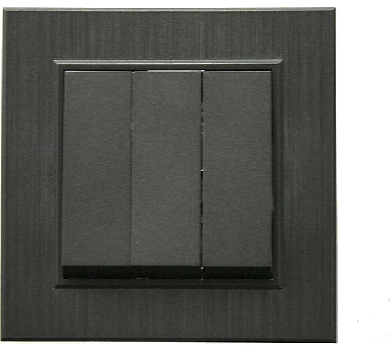 Изображение товара Выключатель MAKEL 3 клавишный 1 вход 3 выхода KAREA LINE STAR дым. металлик. 86050091