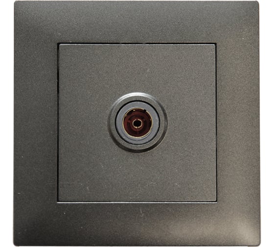 Изображение товара Розетка телевизионная проходная MAKEL TV 1-м СП KAREA RIZZ IP20, 6дБ, дым. металлик 88050007
