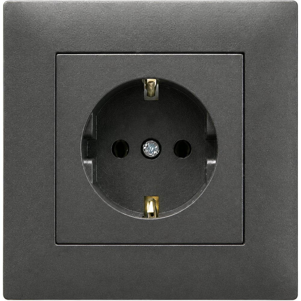 Изображение товара Розетка с заземлением MAKEL СП KAREA RIZZ 16А, IP20, дым. металлик 88050028