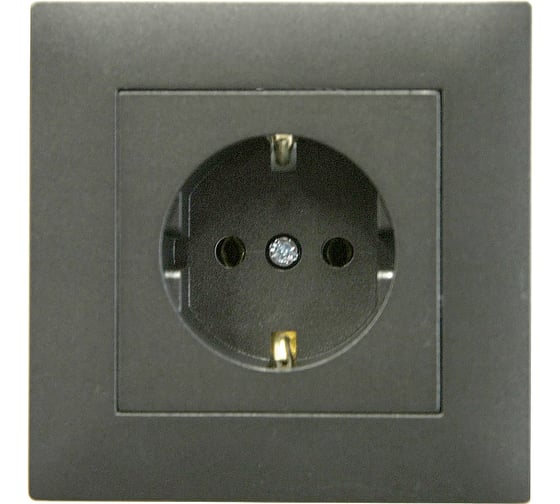 Изображение товара Розетка с заземлением MAKEL СП KAREA RIZZ 16А, IP20, дым. металлик 88050028