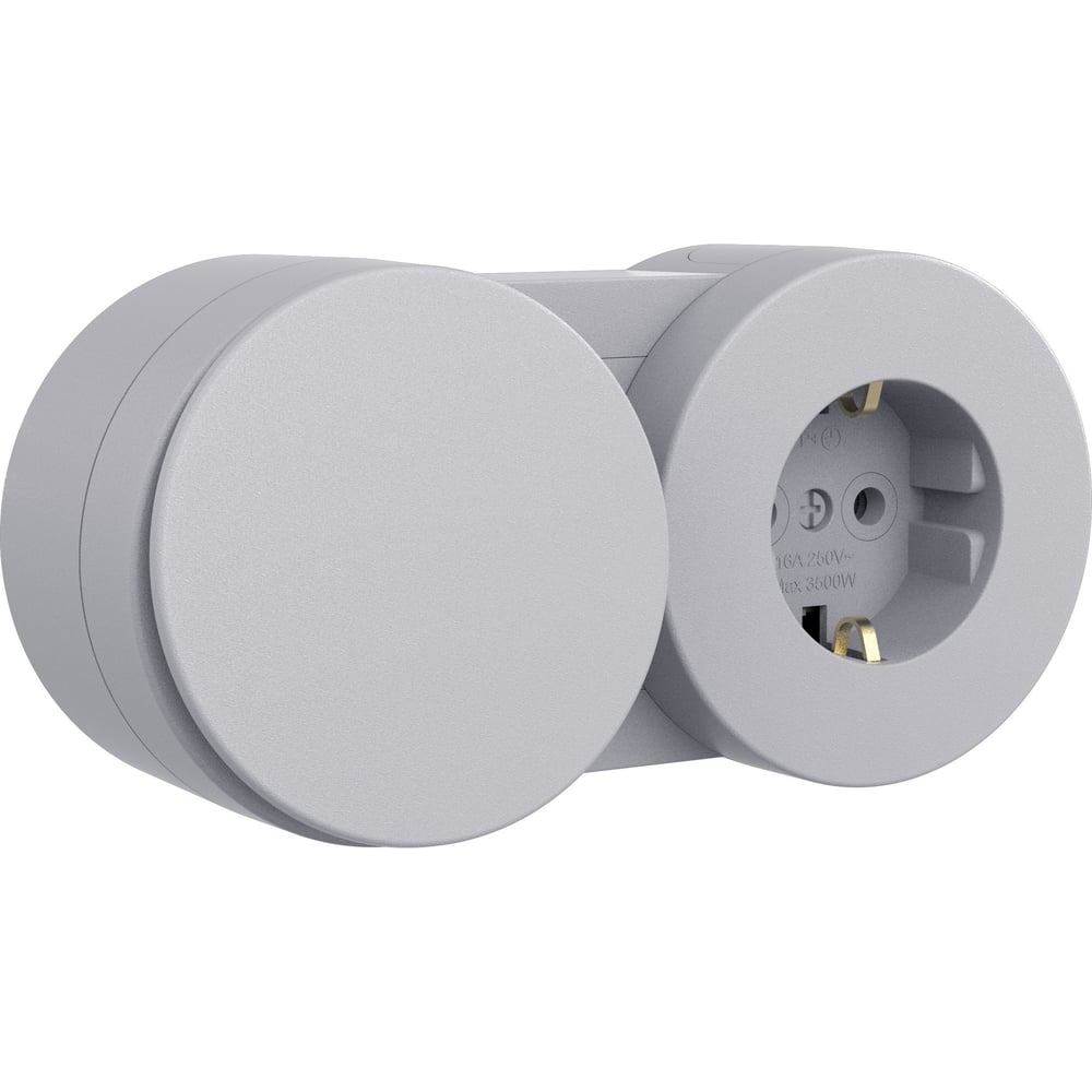 Изображение товара Блок OVIVO X-One выключатель + розетка с заземлением серый 406-240001-910