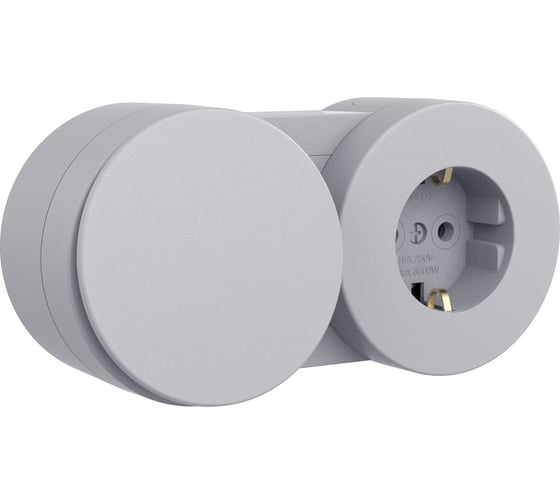 Изображение товара Блок OVIVO X-One выключатель + розетка с заземлением, серый 406-240001-910