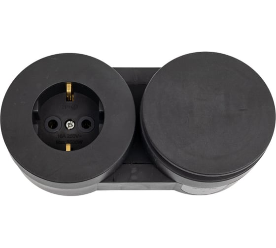 Изображение товара Блок OVIVO X-One выключатель + розетка с заземлением, антрацит 406-250001-910