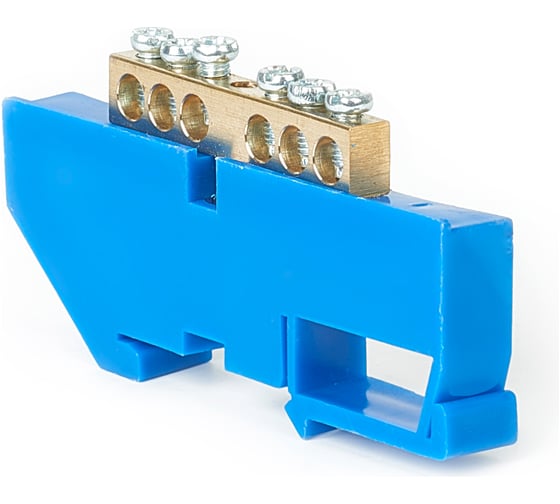 Изображение товара Шина HLT N ноль, на DIN-изоляторе, ШНИ-6x9-6-Д-синий, 10шт 081-03-41