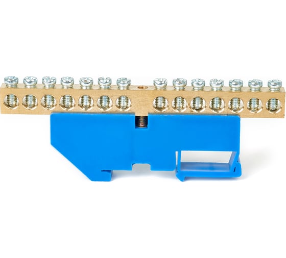 Изображение товара Шина HLT N ноль, на DIN-изоляторе, ШНИ-6x9-14-Д-синий, 10шт 081-03-45