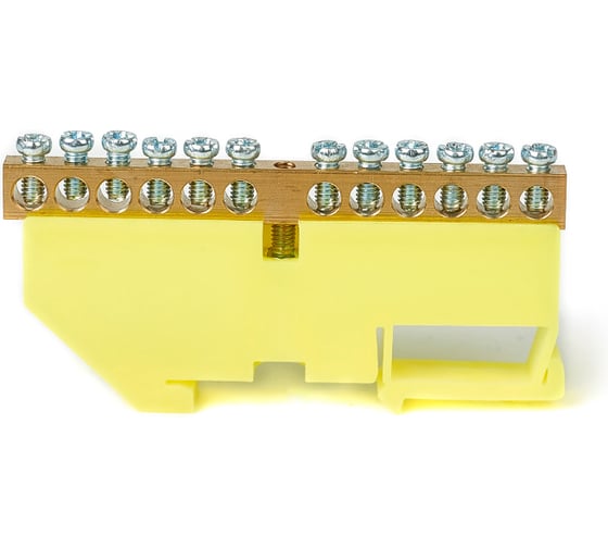 Изображение товара Шина HLT N ноль, на DIN-изоляторе, ШНИ-6x9-12-Д-желтый, 10шт 081-03-05