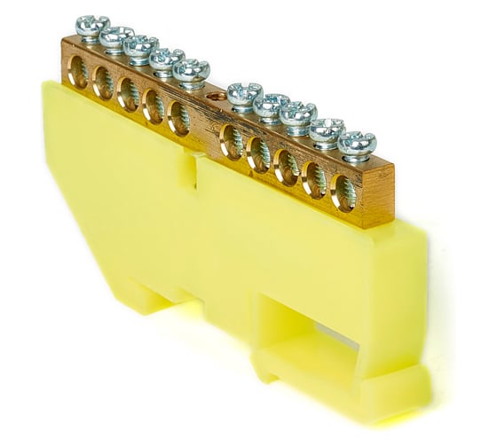 Изображение товара Шина HLT N ноль, на DIN-изоляторе, ШНИ-6x9-10-Д-желтый, 10шт 081-03-04