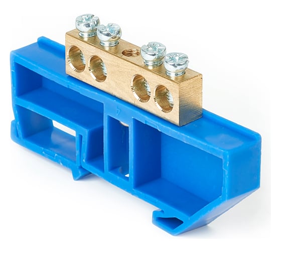 Изображение товара Шина HLT N ноль, на DIN-изоляторе, ШНИ-8x12-4-Д-синий, 10шт 081-03-126