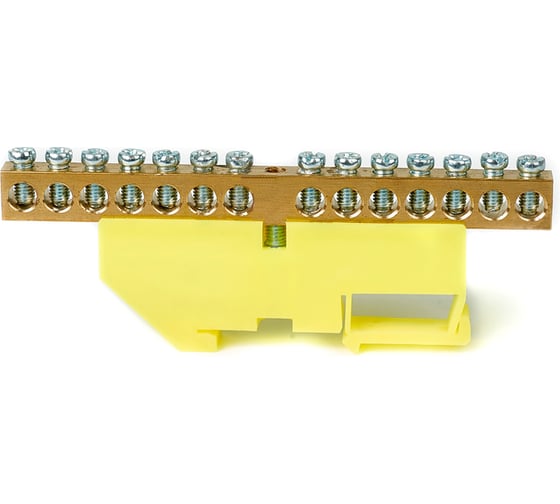 Изображение товара Шина HLT N ноль, на DIN-изоляторе, ШНИ-8x12-14-Д-желтый, 10шт 081-03-17