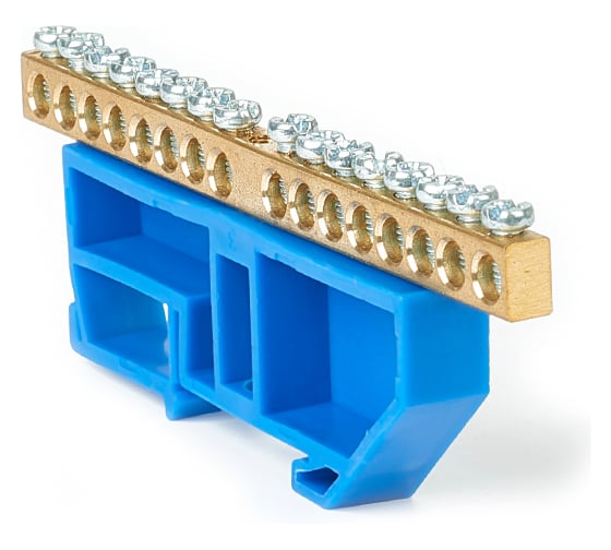 Изображение товара Шина HLT N ноль, на DIN-изоляторе, ШНИ-8x12-16-Д-синий, 10шт 081-03-132