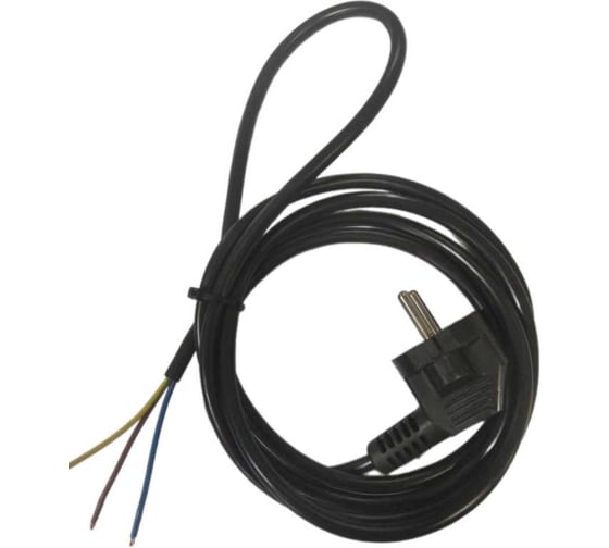 Изображение товара Сетевой шнур с вилкой ТЕРМ 2м (черный) 4687206361331