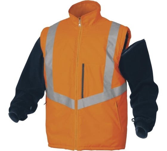 Изображение товара Куртка-парка 4 в 1 утепленная повышенной видимости Delta Plus OPTIMUM2 флуоресцентный оранжевый/темно-синий, р.XXL OPTI2OMXX