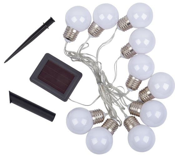 Изображение товара Садовая гирлянда на солнечной батарее Uniel USL-S-126/PT1800 FROST BULBS UL-00012697