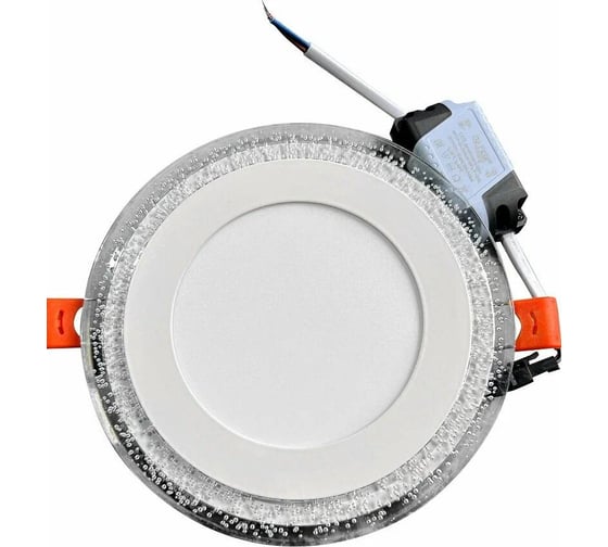 Изображение товара Светильник светодиодный De Fran встраиваемый d140, 4000K SMD/SMD 6Вт+3Вт 220В 630Лм, ГЕЙЗЕР белый, ст/мат, DC002 WH