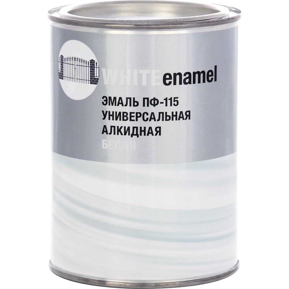 Изображение товара Эмаль ПФ-115 белая 0,8 кг для внутренних и наружных работ