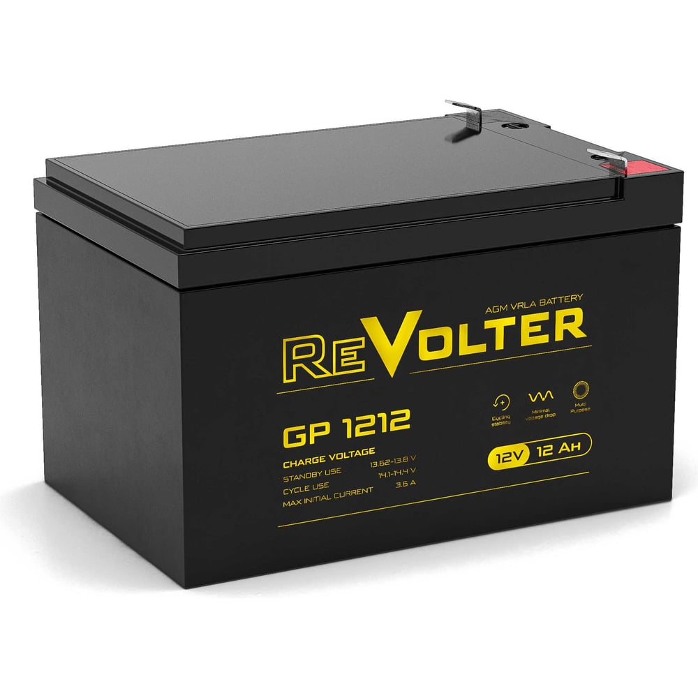 Изображение товара Аккумуляторная батарея Revolter GP 1212 12 В 14 А*ч AGM для систем безопасности и оборудования