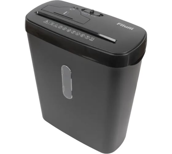 Изображение товара Уничтожитель бумаг Filum 8 листов, безопасность 2, 11 литров, 2,8 м/мин, уничтожитель CD, уровень шума 70 Дб FL-SH011-02S