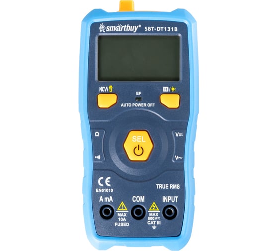 Изображение товара Мультиметр Smartbuy DT131B, автоматический, многофункциональный, в комплекте щупы, эл. питания, Tools SBT-DT131B