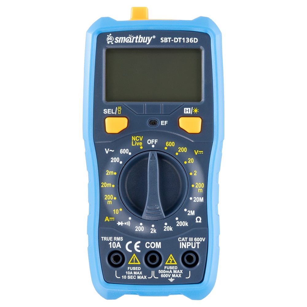Изображение товара Мультиметр Smartbuy DT136 цифровой, противоударный, многофункциональный