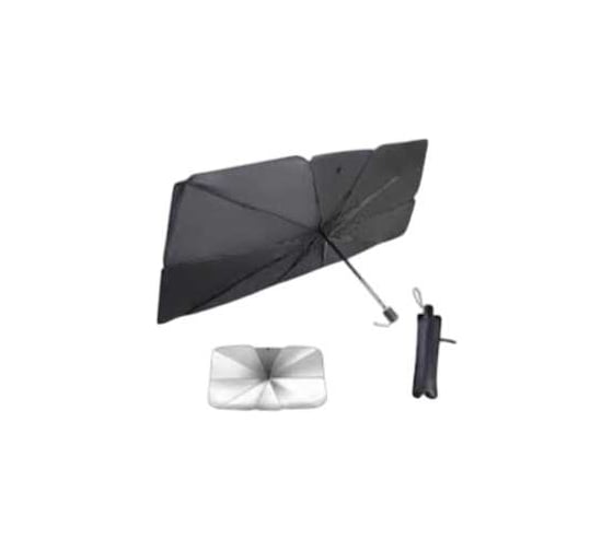 Изображение товара Шторка солнцезащитная Airline 70*130см на лобовое стекло, зонт, складная, черная/серая ADSS005