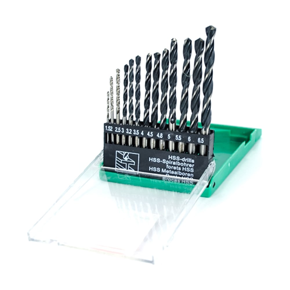 Изображение товара Набор сверл ф 1,5-6,5мм HSS 13шт в пластмассовом футляре Beltools
