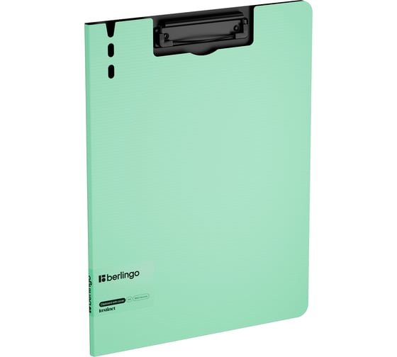 Изображение товара Папка-планшет с зажимом BERLINGO Instinct A4, пластик полифом, мятный/черный PPf_93202