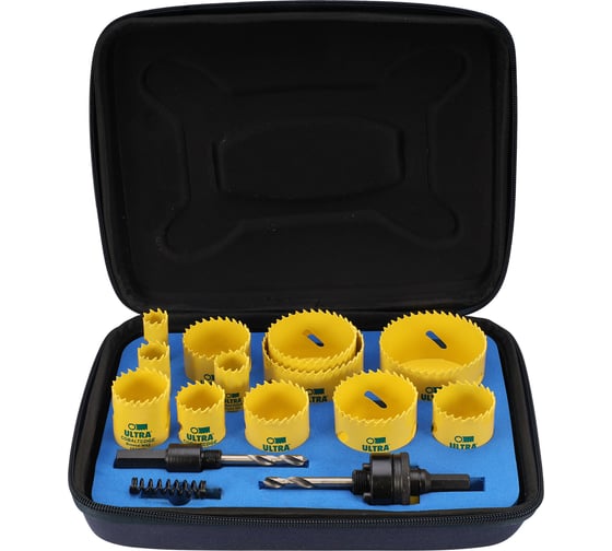 Изображение товара Набор коронок Ultra Bi-metall 16-68мм HSSE-Co8 15пр 5,5Tpi SCY 3636