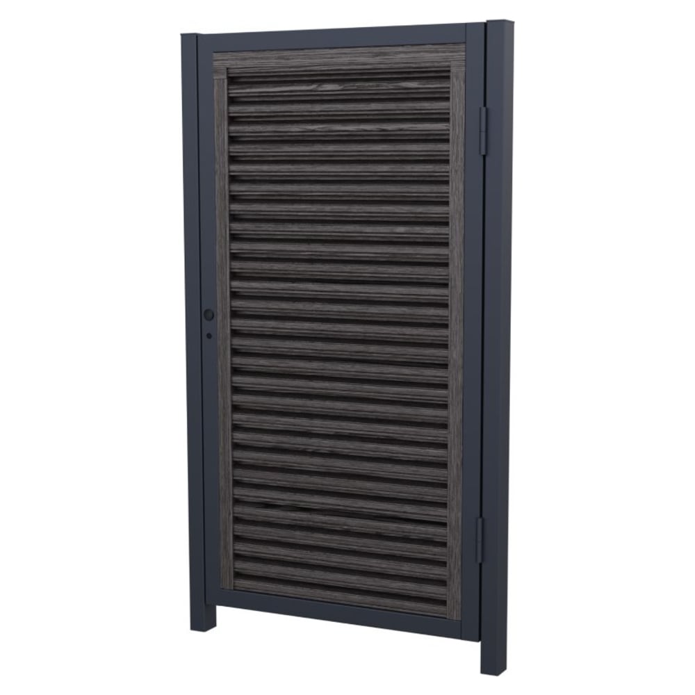 Изображение товара Комплект Жалюзи калитки МЕТАЛЛИК и КО КАВКАЗ 2000x1000x80 RAL 7024 Графитовый дуб