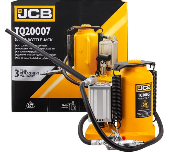 Изображение товара Домкрат пневмогидравлический JCB 20 т (высота подхвата - 260 мм, высота подъема - 500 мм) JCB-TQ20002(59869)