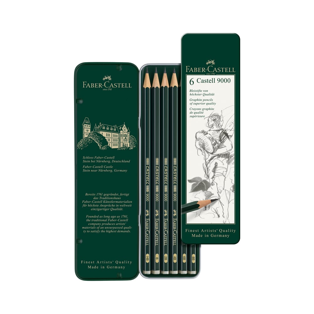 Набор чернографитных карандашей Faber-Castell прямоугольный ластик faber castell