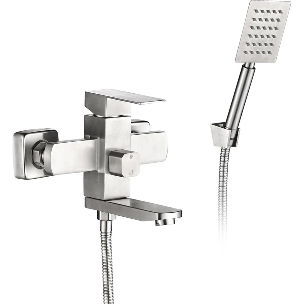 Изображение товара Смеситель для ванны Wesnaart KUBUS, сатин, однорычажный, настенный