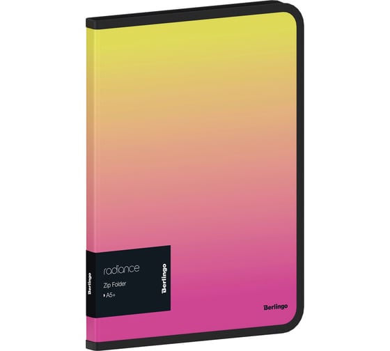 Изображение товара Папка BERLINGO Radiance на молнии А5+, 600 мкм, желтый/розовый градиент, с рисунком ZF5_A5001