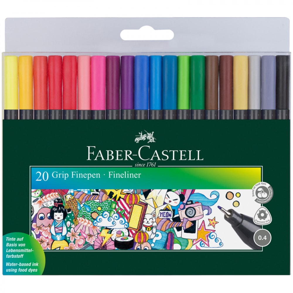 Набор капиллярных ручек Faber-Castell набор для творчества maped colouring set 10 фломастеров 10 капиллярных ручек 12 двусторонних ных карандашей точилка 897417