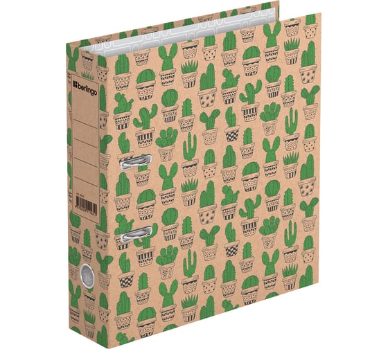 Изображение товара Папка-регистратор BERLINGO Cactus 70 мм, крафт-бумага, с рисунком ATk_70402