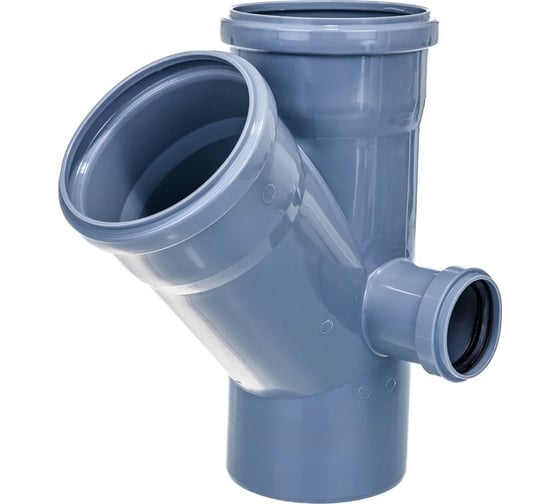 Изображение товара Крестовина канализационная Millennium двухплоскостная 110×110×50×45° правая — соединительный ПВХ фитинг 21315