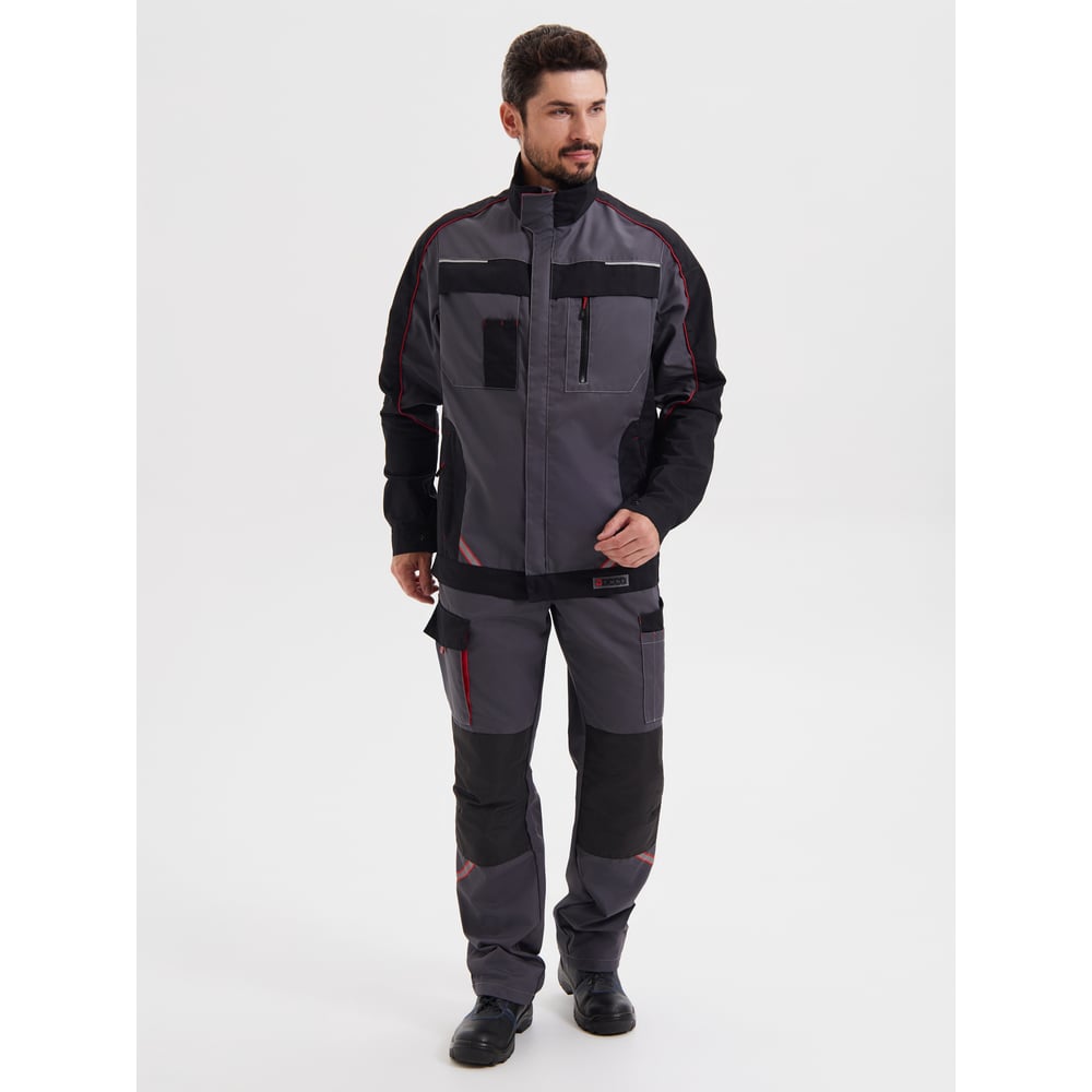 Изображение товара Костюм РАССО КОСТА куртка и брюки серый/чёрный/красный