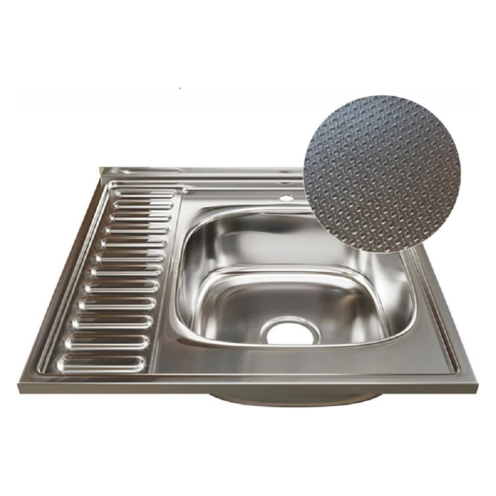 Изображение товара Кухонная мойка MIXLINE ДЕКОР 80x60 см, нержавеющая сталь
