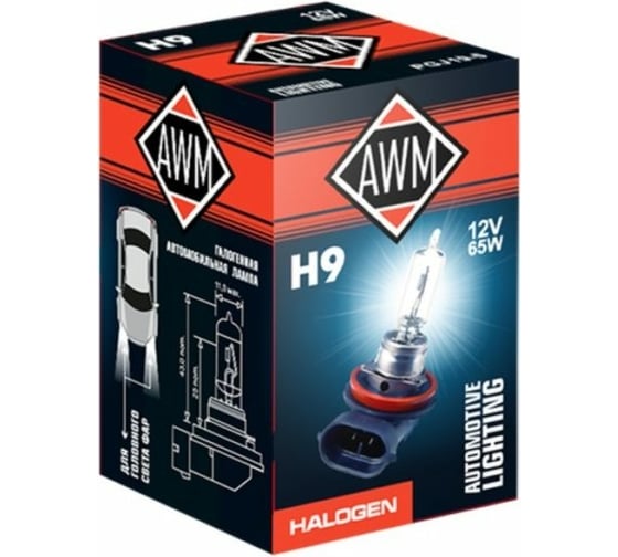Изображение товара Лампа AWM галогенная, H9, 12 В, 65 Вт, PGJ19-5 410300012